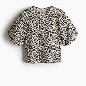 H&M leopard print BALLOON-SLEEVED TOP